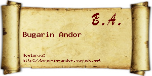Bugarin Andor névjegykártya
